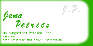 jeno petrics business card